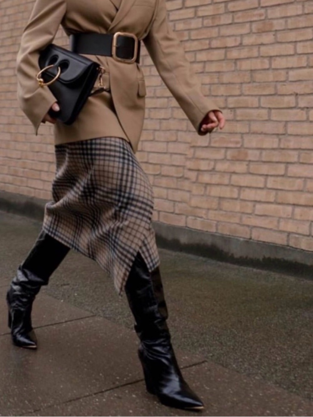 Tory Burch Black Lila Leather 90MM Knee High Boot s 8 1/2